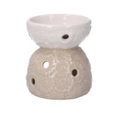 Bruciaessenze ceramica bianco crema cmø10h11