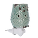 Bruciaessenze plug ceramica gufo verde cm 7