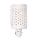 Bruciaessenze plug ceramica traforato bianco cm 10
