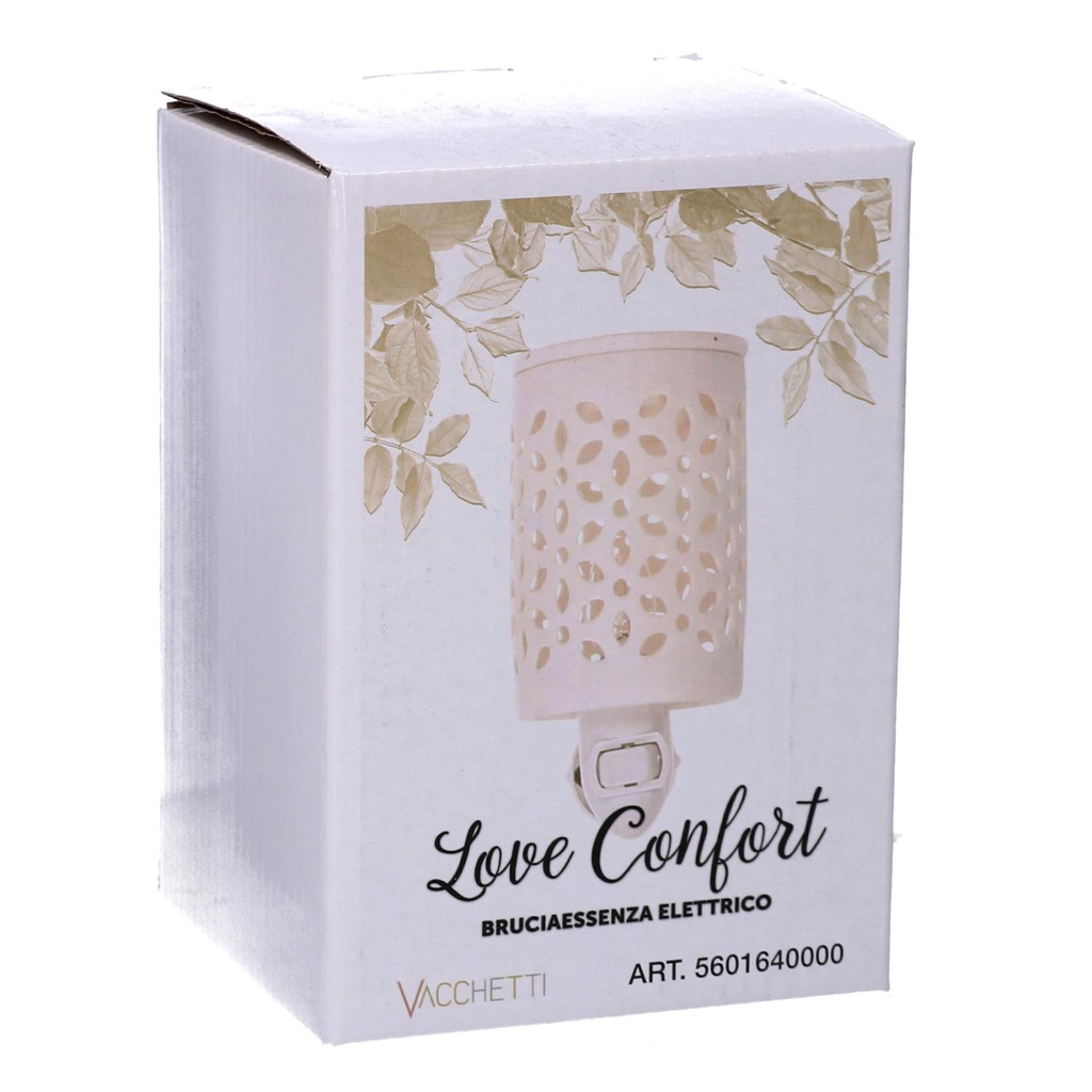 Bruciaessenze plug ceramica traforato bianco cm 10