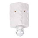 Bruciaessenze plug ceramica trecce bianco  cm 10