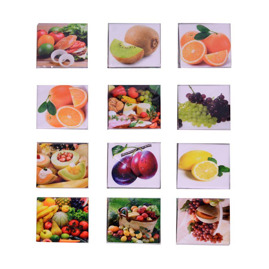 Calamita ceramica 12 pezzi ass frutta c/espositore cm7,5x7,5