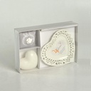Candela c/piattino cuore giove elleborofiori cm 26x17h4