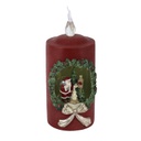 Candela resina led rosso cm8x8h19