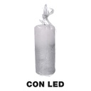 Candela paraffina led argento cm ø8h18