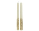 Candele colore oro con glitter H 25 cm
