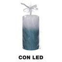 Candela paraffina led azzurro cm ø7,5h15