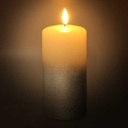 Candela paraffina led azzurro cm ø8h18