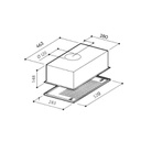 Cappa aspirante sottopensile in acciaio inox a parete luce a led  52x27.7 cm