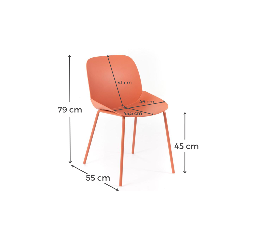 4x Sedia in polipropilene 55cm x 46cm H. 79cm
