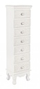 Cassettiera da camera in MDF sette cassetti Bianca CLORINE 29x23x h112,5 cm