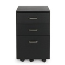 Cassettiera da ufficio in MDF tre cassetti Nero NADIR 40x44x h65 cm
