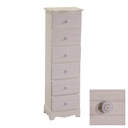 Cassettiera in legno Norimberga 6 cassetti crema cm29x23xh95