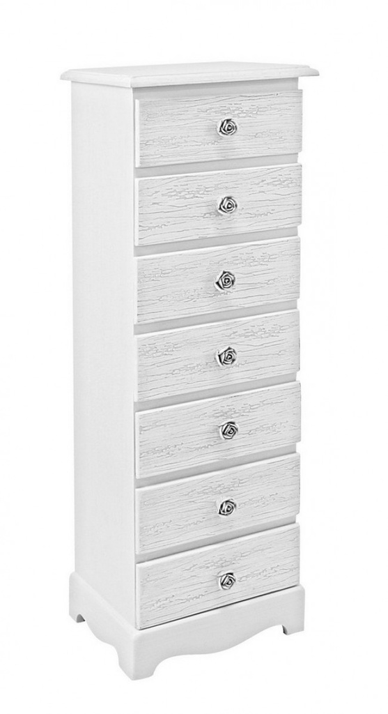Cassettiera legno bianco 7 cassetti Blanc cm 29 x 23 x89
