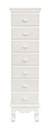 Cassettiera da camera in MDF sette cassetti Bianca CLORINE 29x23x h112,5 cm
