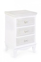 Cassettiera legno bianco 3 cassetti Charlene cm 41 x 33,5 x 68,5