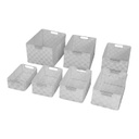 Cassetto poliestere c/manici metallo1-7bianco cm 38x28h21