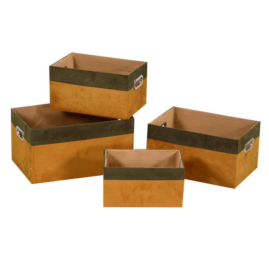Cassetto tessuto 1-4 arancione rettangolare cm 39x26h20