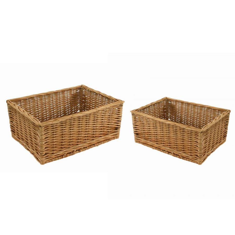 Cassetto vimini 1-2 naturale rettangolare cm 47x37h22