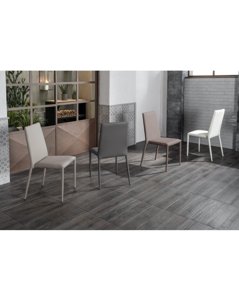 4x Sedia in similpelle  e metallo bianco Cleo STS