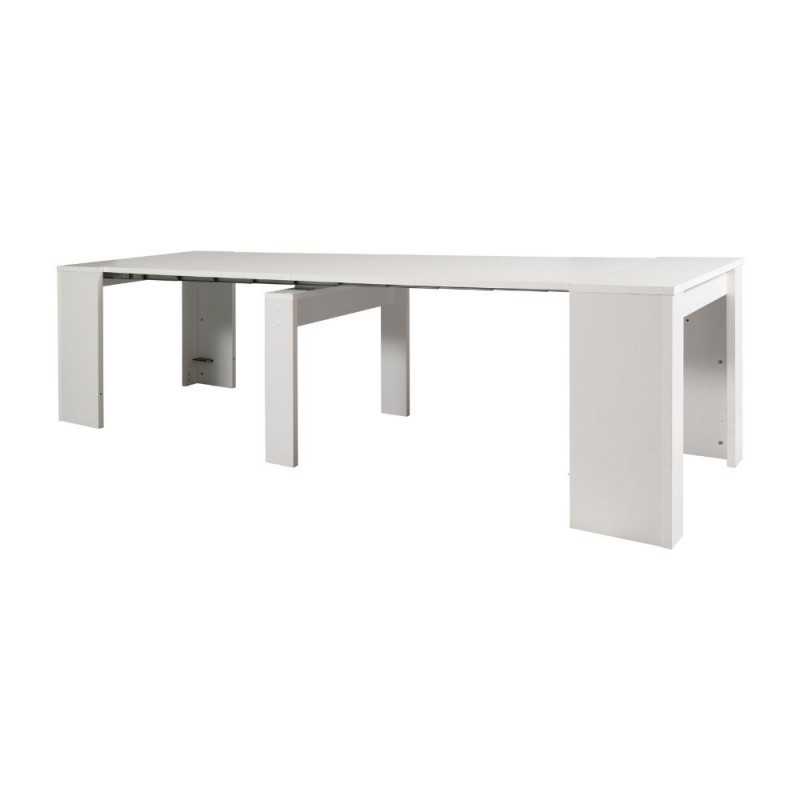 (3c) Tavolo consolle allungabile Bianco BAKU 78x54-252x h78 cm