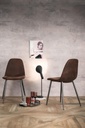 4x Sedia in similpelle vintage e seduta moka 44x50x84h cm 