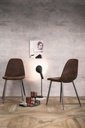 4x Sedia in similpelle vintage e seduta moka 44x50x84h cm 