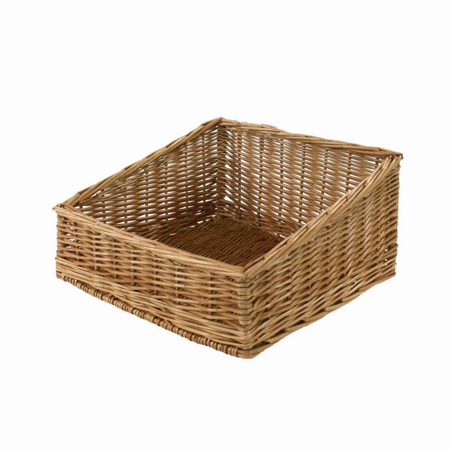 Cesta espositore vimini rettangolare cm 45x55h12/21