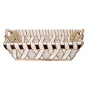 Cesta vimini bianco rettangolare cm46x36h13
