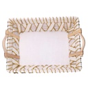 Cesta vimini bianco rettangolare cm46x36h13