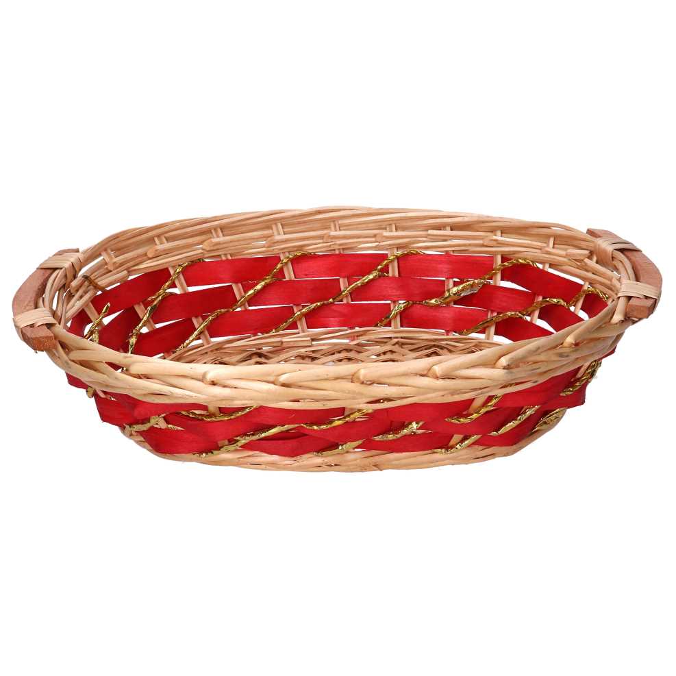 Cesta vimini rosso miele ovale cm33/37x27h8,5