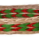Cesta vimini intreccio verde rosso naturale ovale cm55x43h13
