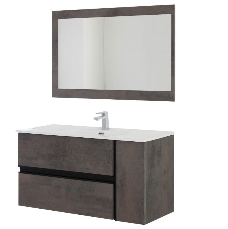 Composizione bagno color Cenere 2 cassetti 1 anta 110x46x h57 cm
