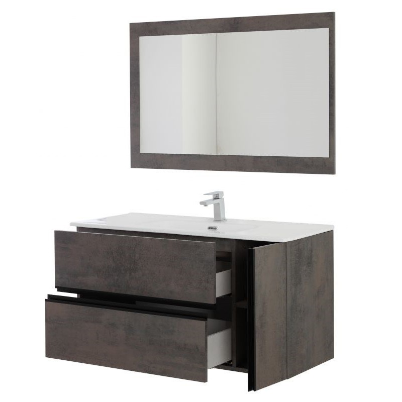 Composizione bagno color Cenere 2 cassetti 1 anta 110x46x h57 cm