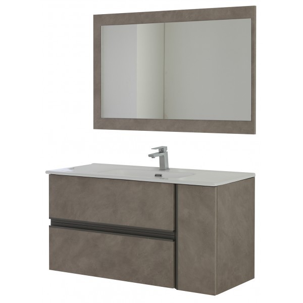 Composizione bagno color Cenere 2 cassetti 1 anta 110x46x h57 cm