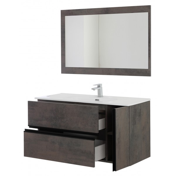 Composizione bagno color Cenere 2 cassetti 1 anta 110x46x h57 cm