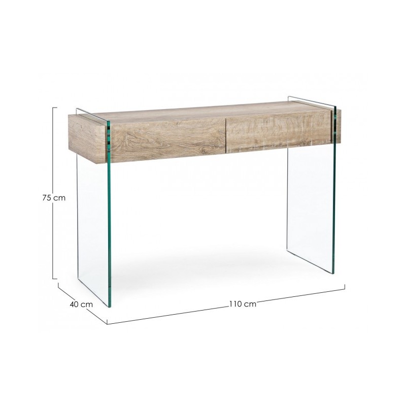 Consolle 2 cassetti moderna legno 110x40x75h cm