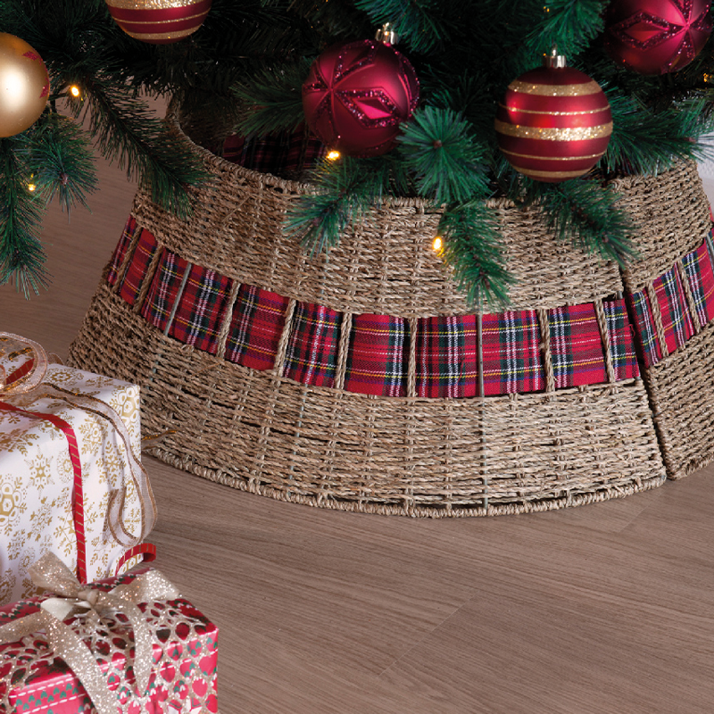 Copri base albero di Natale c/nastro Ø57 x H28 cm