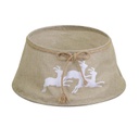 Copribase albero tessuto pieghevole renne beige tondo cm ø56h25