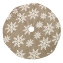 Copribase tessuto albero fiocchi di neve beige cm ø107h1