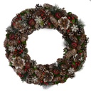 Coroncina innevata con bacche bianche efiori cm ø45h8,5