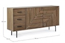 Credenza 2 ante 3 cassetti in legno Darsey