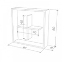 Cubo a parete decorativo mensola bacheca bocca cm 60