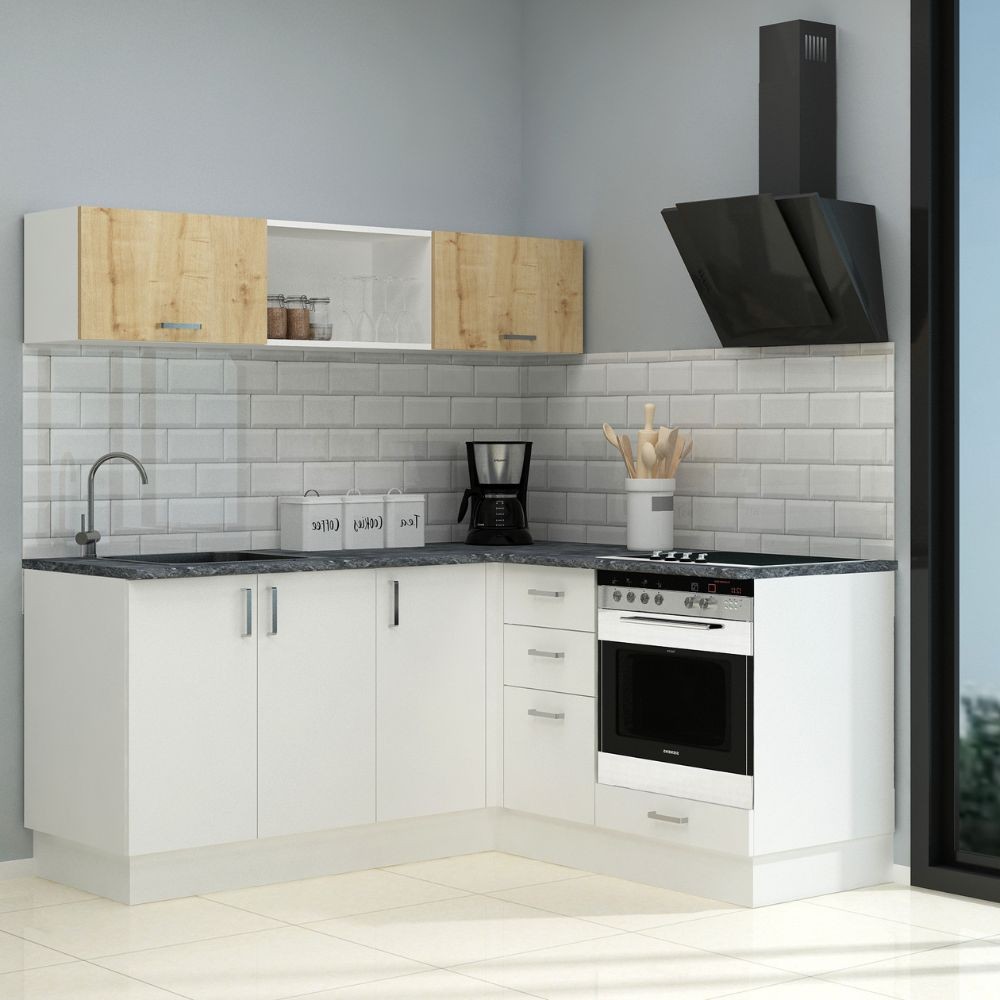 Cucina Angolare Bianca Reversibile 180x160 cm