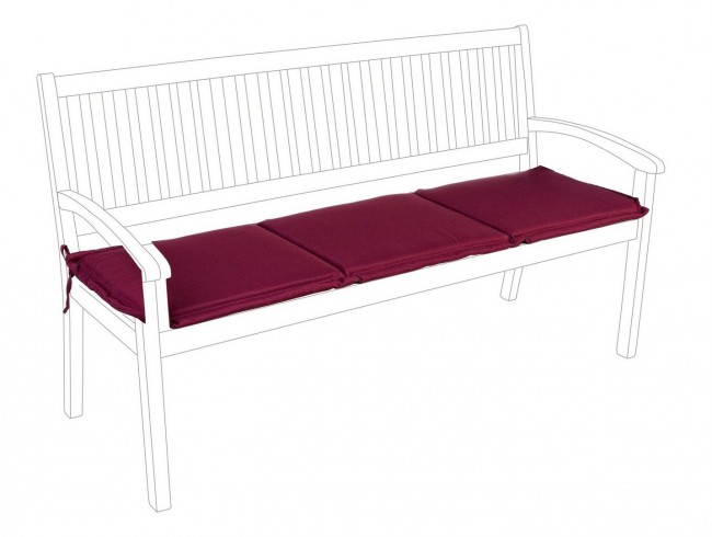 Cuscino in tessuto bordeaux Poly panca 3 posti