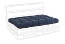 Cuscino in tessuto seduta pallet Poly denim blu
