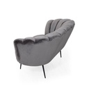 Divano due posti in tessuto Grigio Fumo a conchiglia OREL 135x76,5x h79 cm