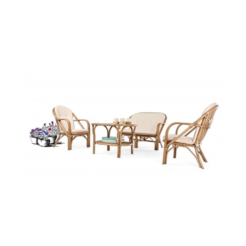 Divano per esterno in rattan Naturale GOLF NEW 111x80x h89 cm