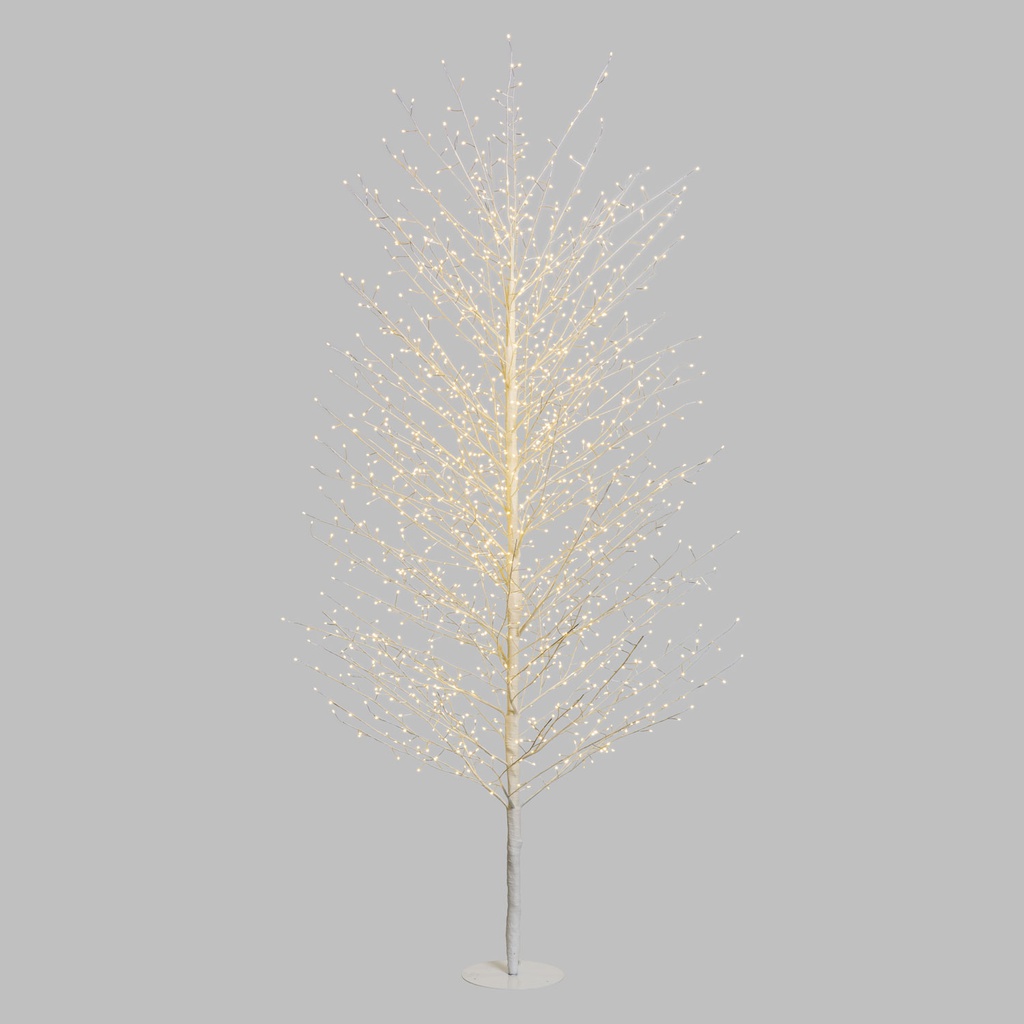 Albero Ramo TIGLIO Bianco H230cm 1560 MicroLED FlashLED 4m+ø115xH230cm Luci di Natale