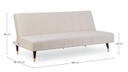 Divano-Letto Alma 3 posti Beige  effetto velluto 180x88x82h cm